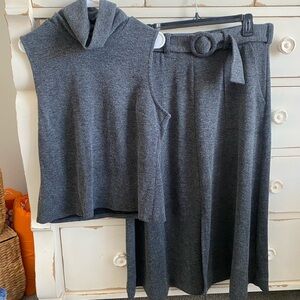Chic Gray Women's Skirt Set
